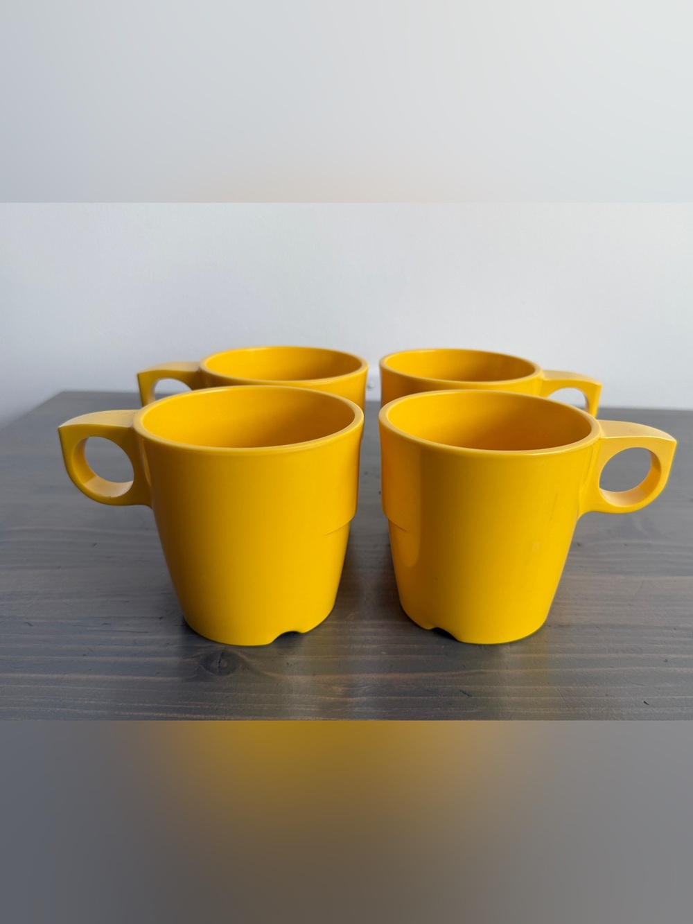 4 x vintage melmac stacking mugs